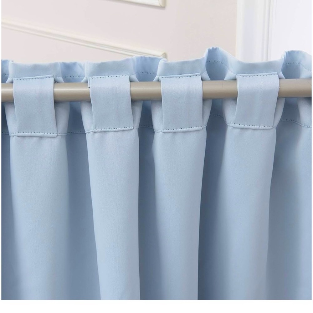 Sky blue thermal blackout curtains